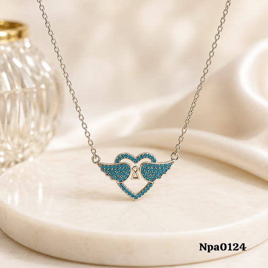 Winged Heart Pendant Necklace