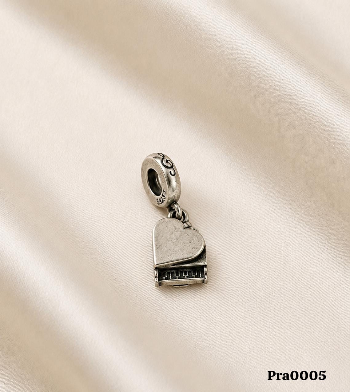 Piano Heart Dangle Charm