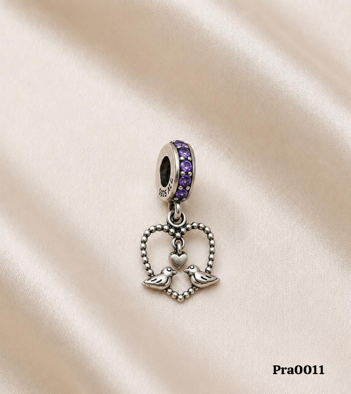 Bird and Heart Dangle Charm