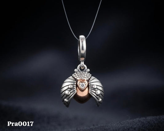 Heart-Winged Beetle Dangle Charm