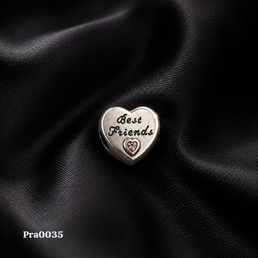Best Friends Heart Charm