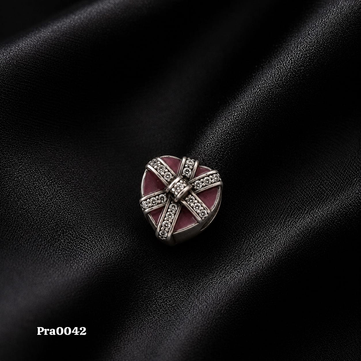 Gift-Wrapped Heart Charm