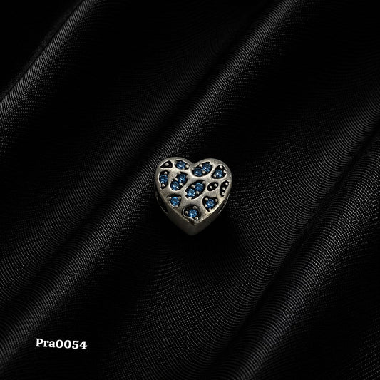 Blue Stone Heart Charm