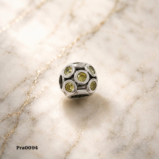 Yellow Gemstone Sphere Charm