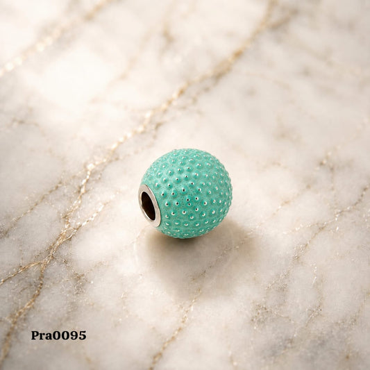 Textured Turquoise Sphere Charm