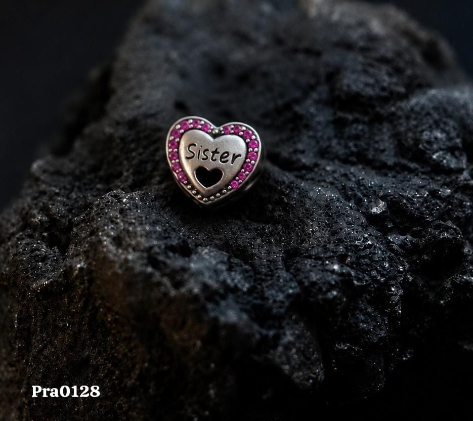 Beloved Sister Heart Charm