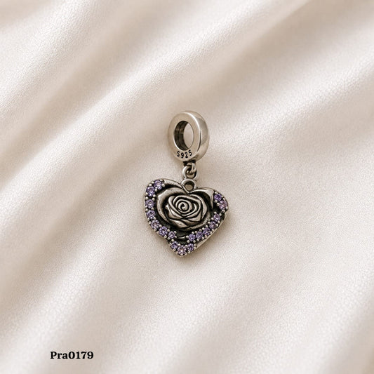Rose Heart" Dangle Charm