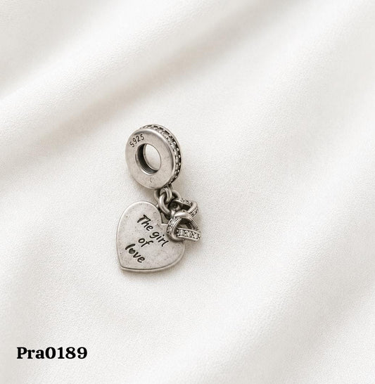 The Girl of Love" Heart Dangle Charm