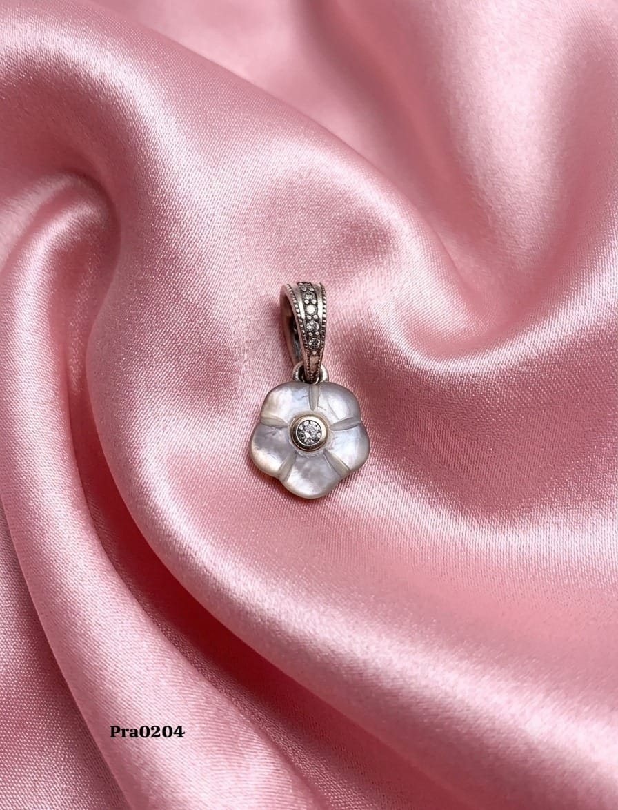 Mother of Pearl Flower" Dangle Charm