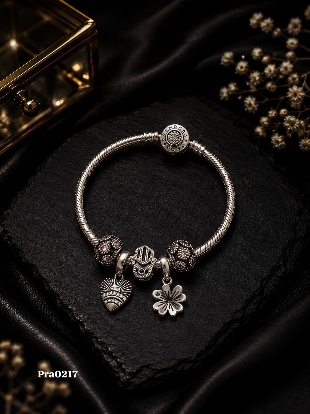 Hamsa Protection Snake Chain Bracelet