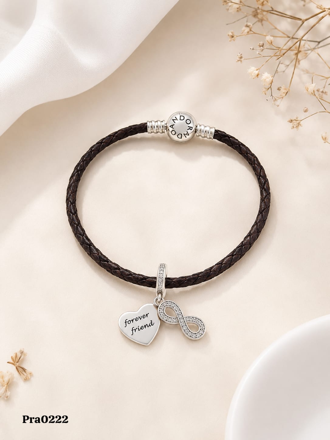 Forever Friend Infinity" Braided Leather Bracelet