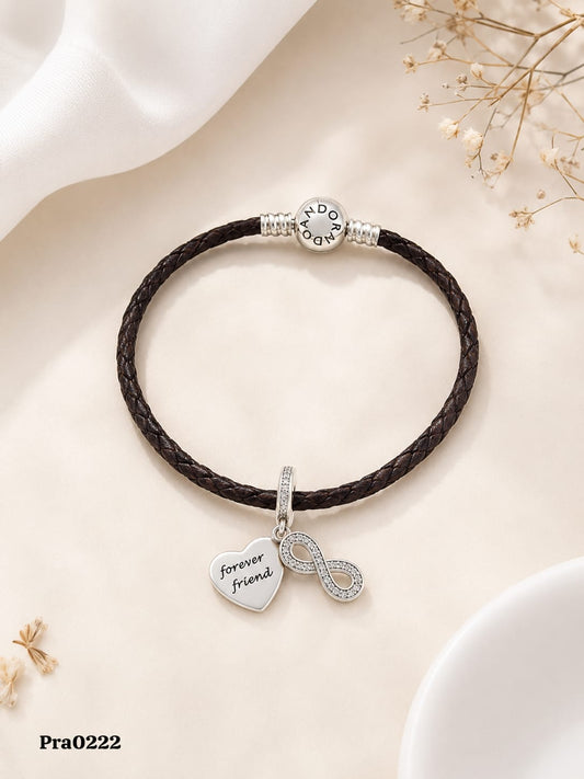 Forever Friend Infinity" Braided Leather Bracelet