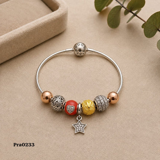"Celestial Heart" Snake Chain Bracelet