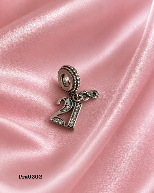 Number 21" Celebration Dangle Charm