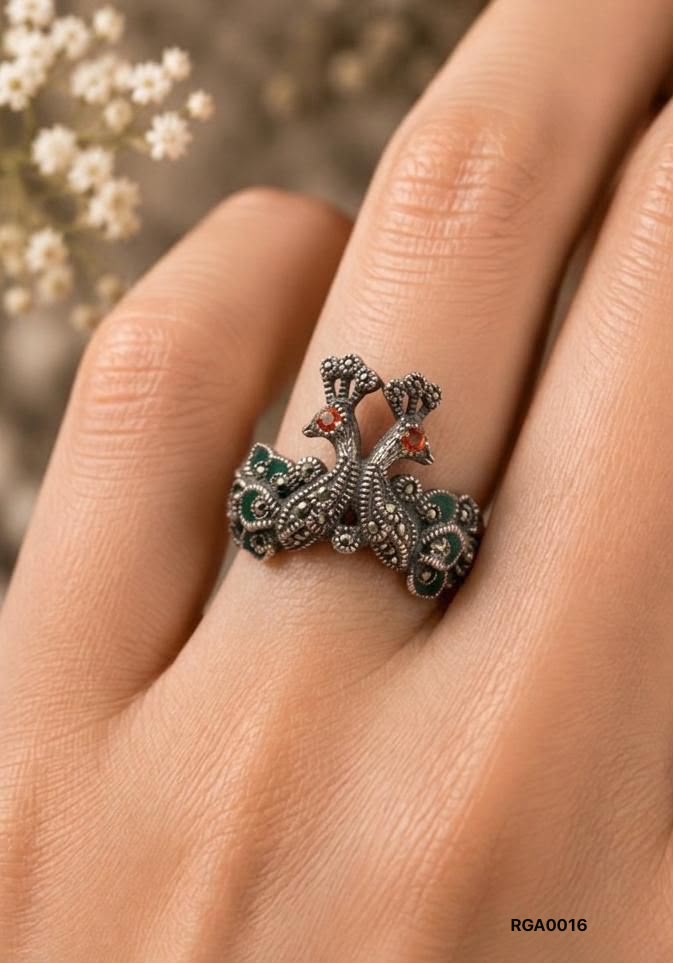 The Royal Twin Peacock Ring