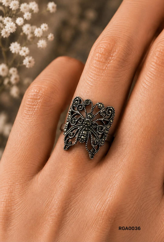 Vintage Marcasite Butterfly Ring