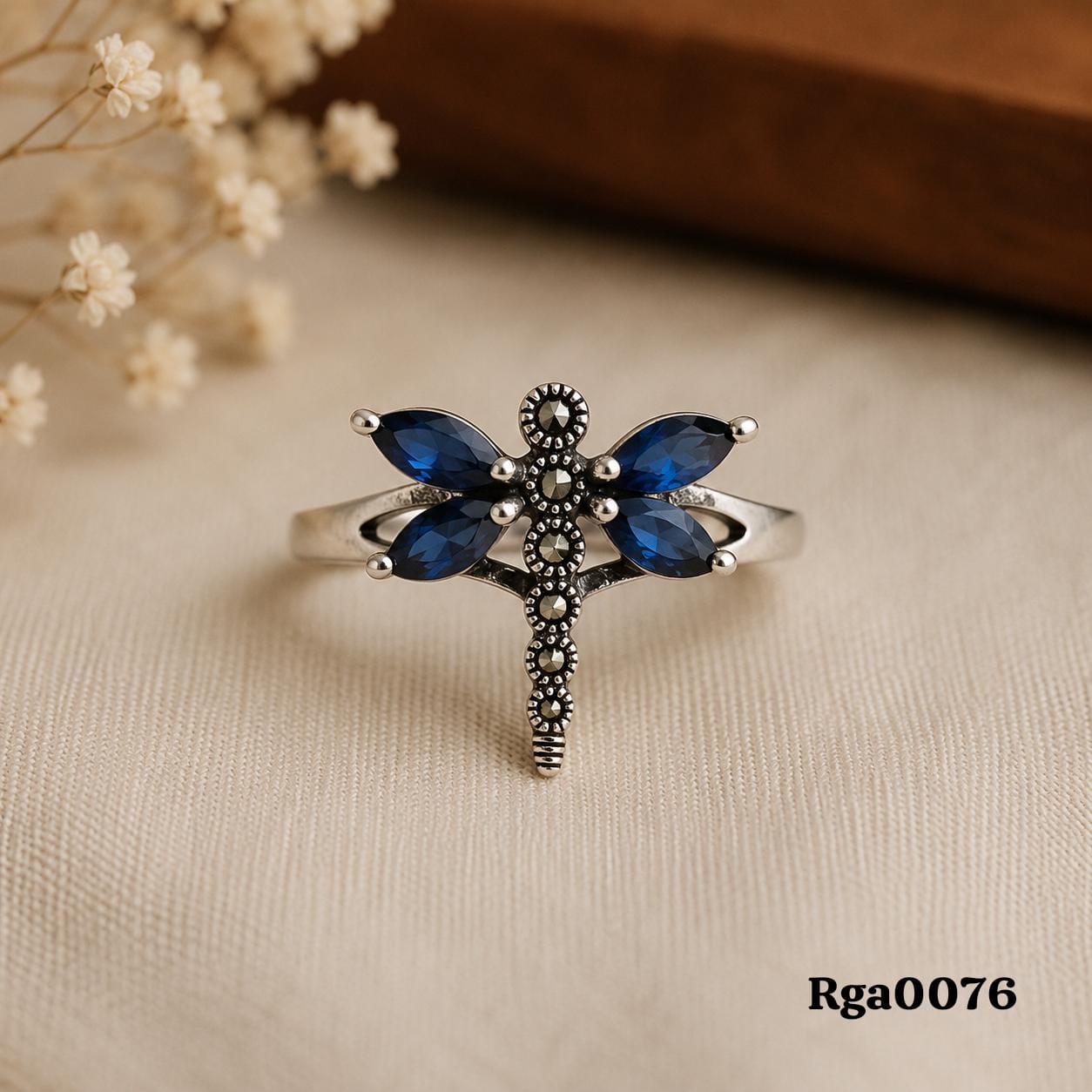 Sterling Silver Marcasite Dragonfly Ring