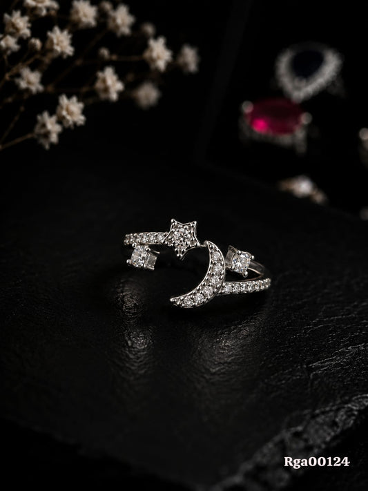 Celestial Star and Moon Ring