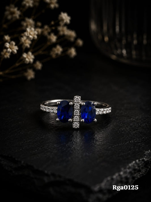 Oval Sapphire-Style Accent Ring