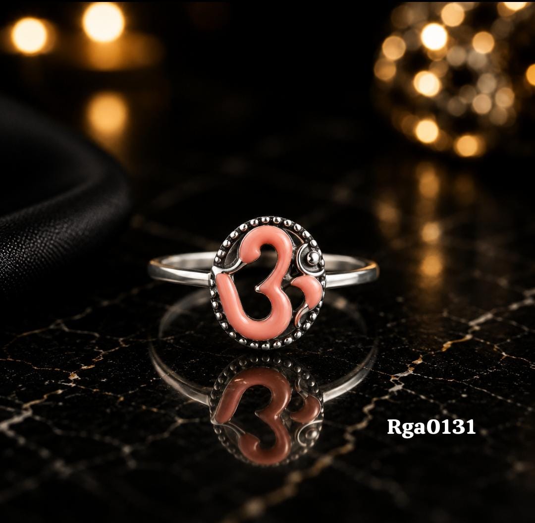 Oval Frame Om Symbol Ring