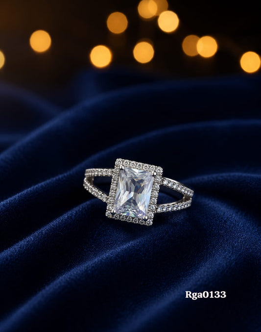 Emerald-Cut Stone Ring