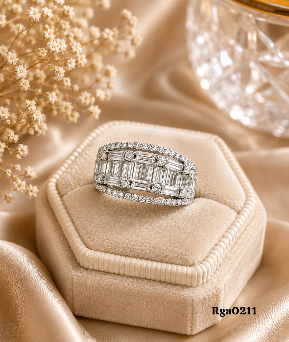 Baguette Cluster Band Ring