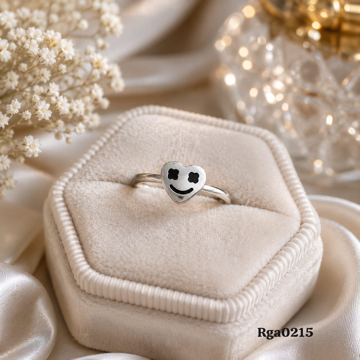 Heart-Shaped Smiley Ring