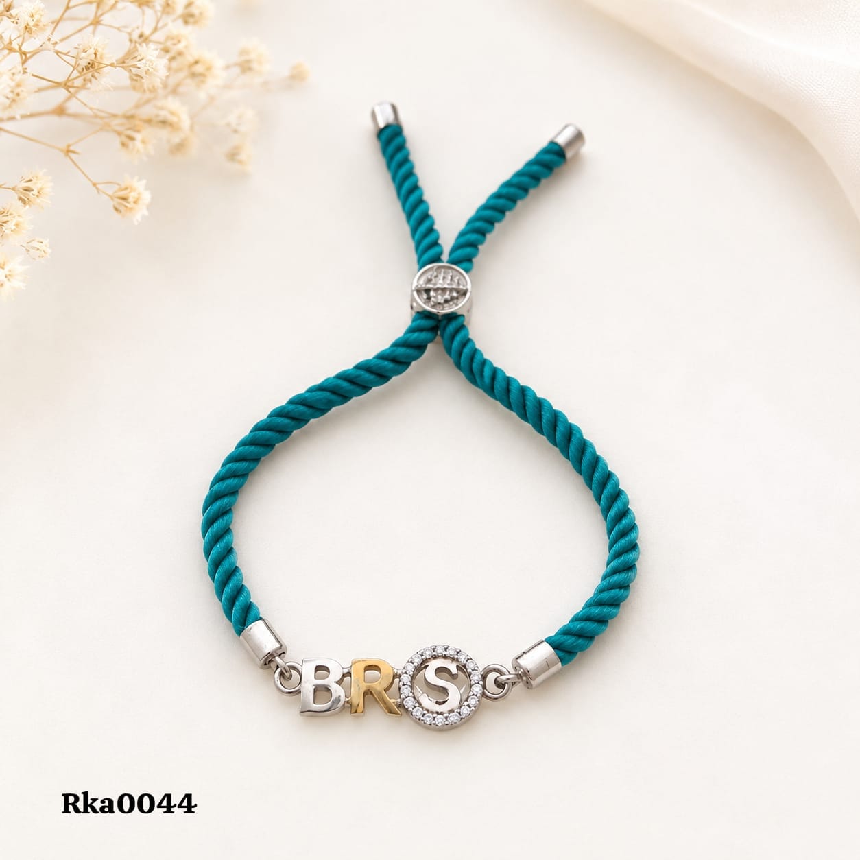 "BROS" Lettered Teal Rakhi