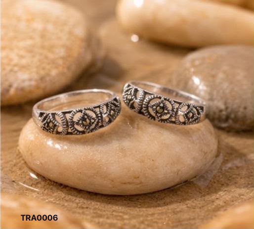 92.5 Sterling Silver Marcasite Filigree Toe Rings
