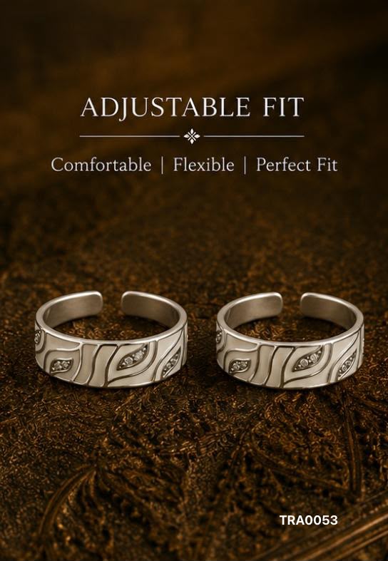 92.5 Sterling Silver a sophisticated band with a clean white enamel Toe Rings