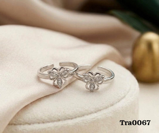 Elegant Butterfly-Inspired Silver Rings