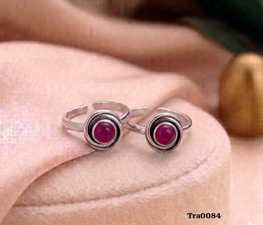 Elegant Round-Stone Silver Rings - Clear Gemstone