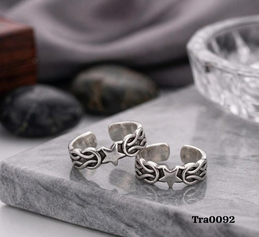 92.5 Sterling Silver swirling filigree-inspired Toe Rings