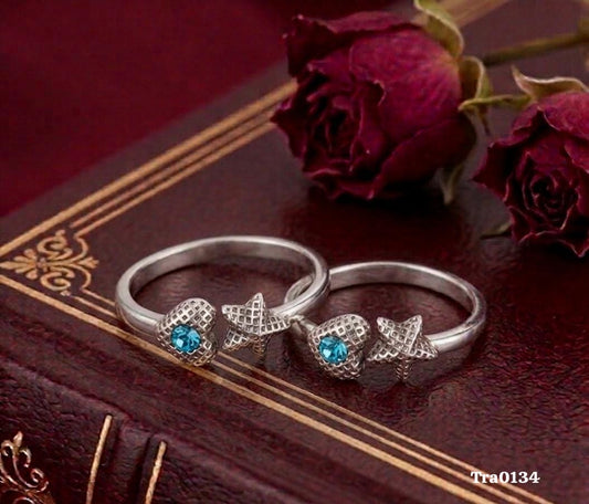 Heart-shaped motif Silver Toe Rings