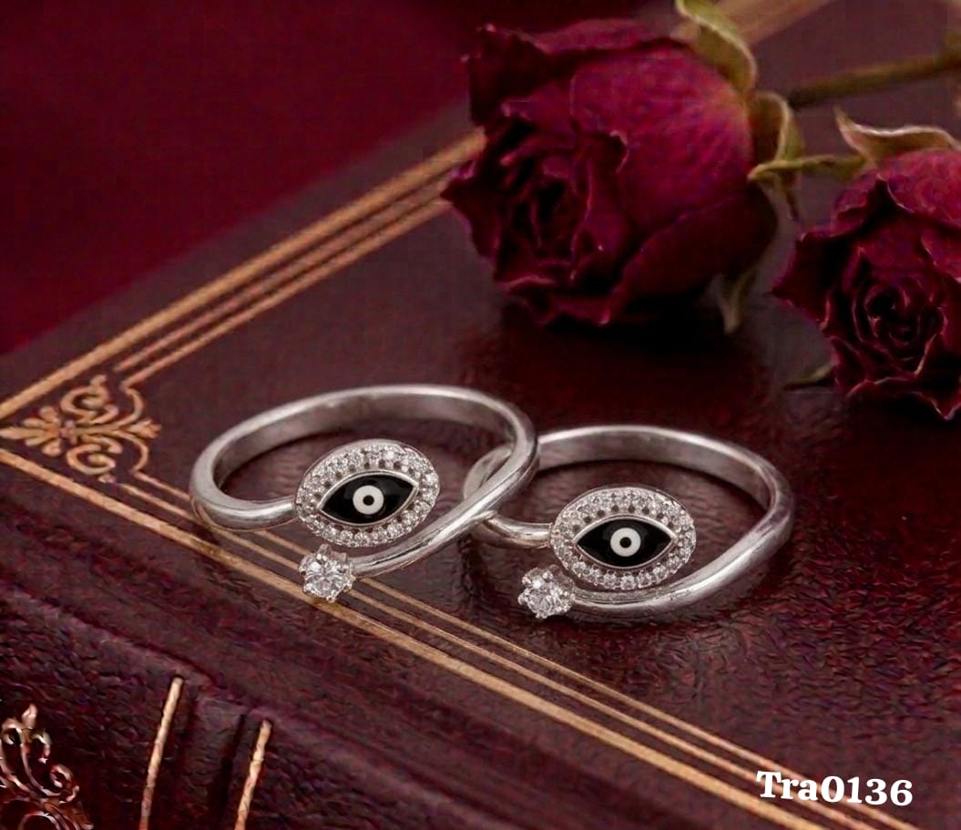 Evil eye motif Silver Toe Rings