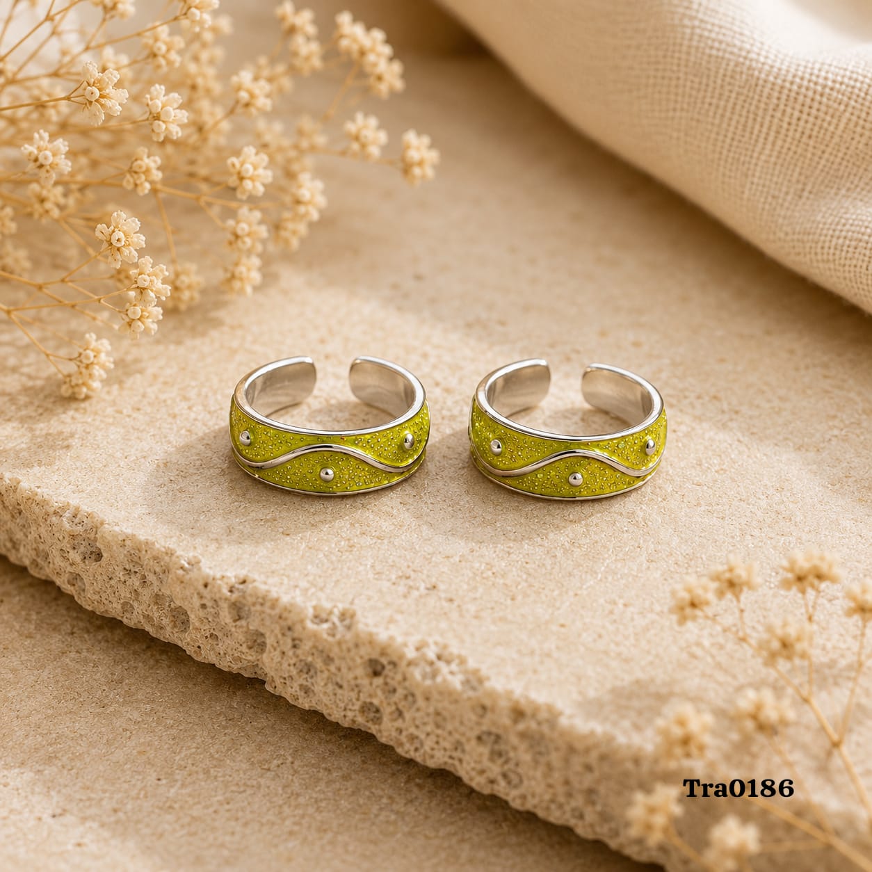 Silver wave-like Toe Rings