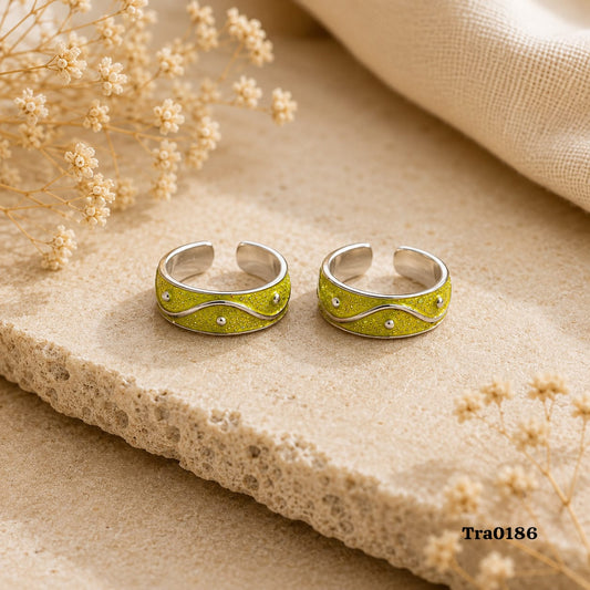Silver wave-like Toe Rings