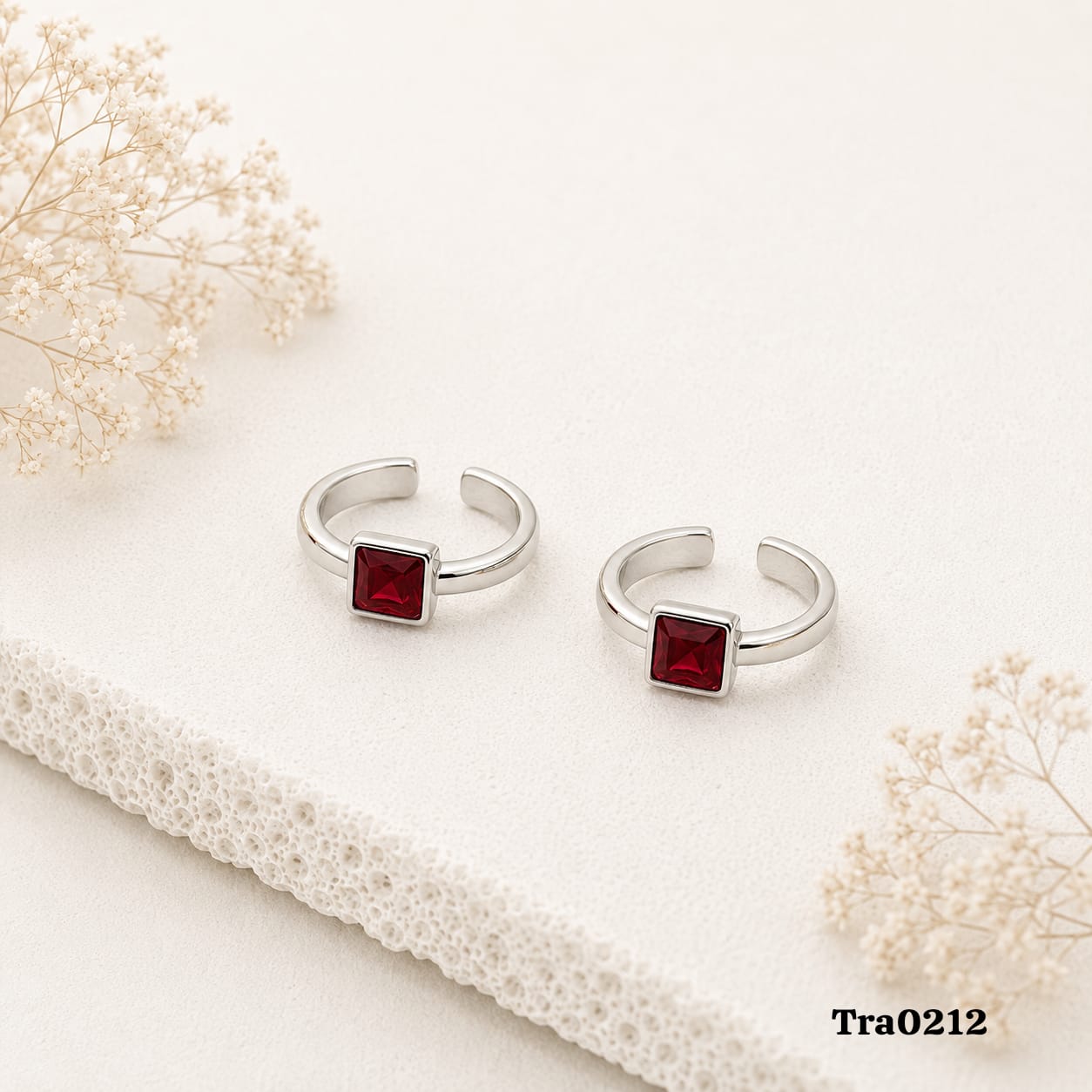 Classic square-cut Silver Toe Rings