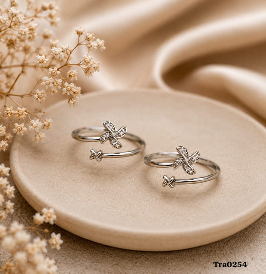 92.5 Sterling Silver star-shaped centerpiece Toe Rings