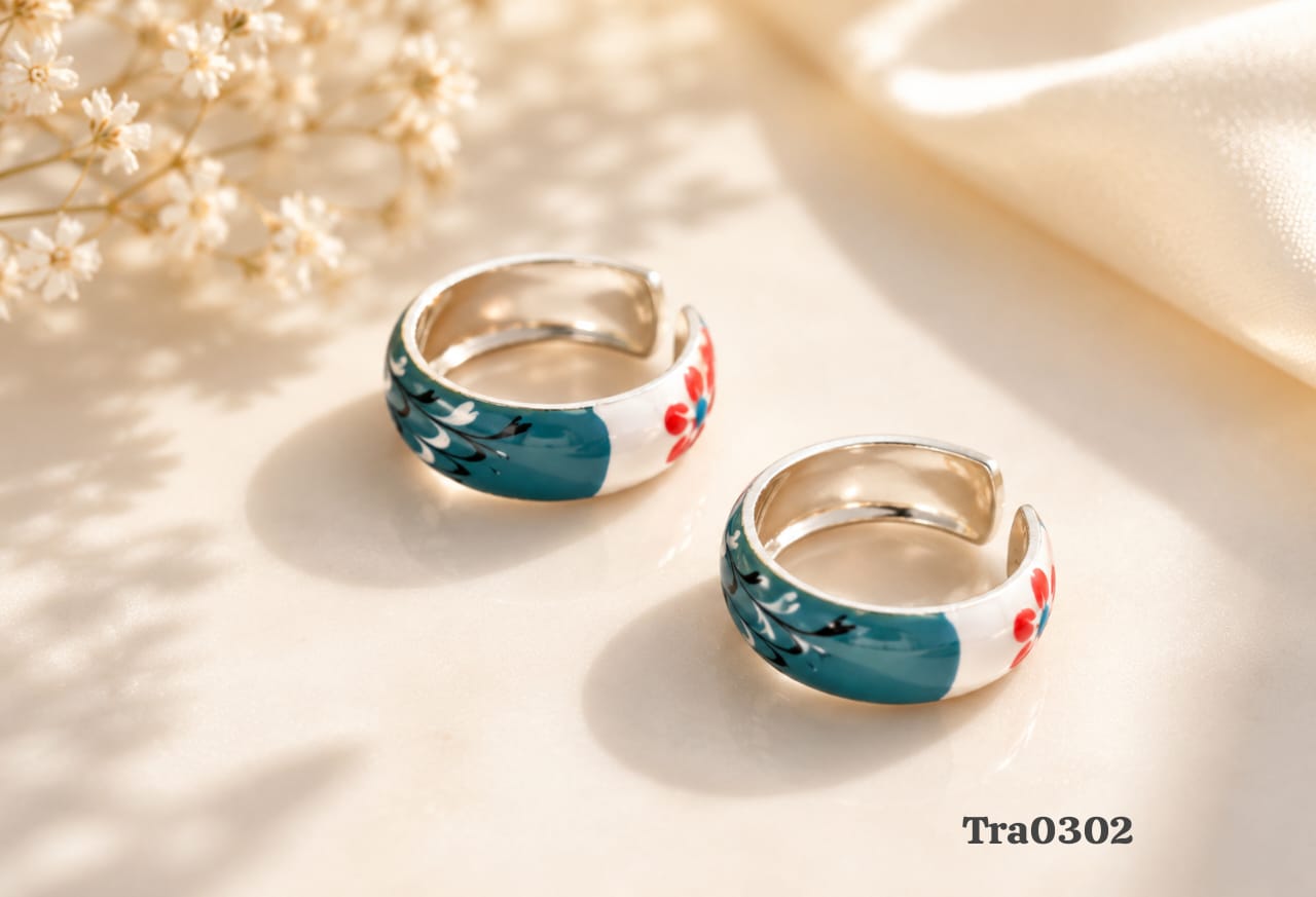 Sterling Silver duel sided design Toe Rings