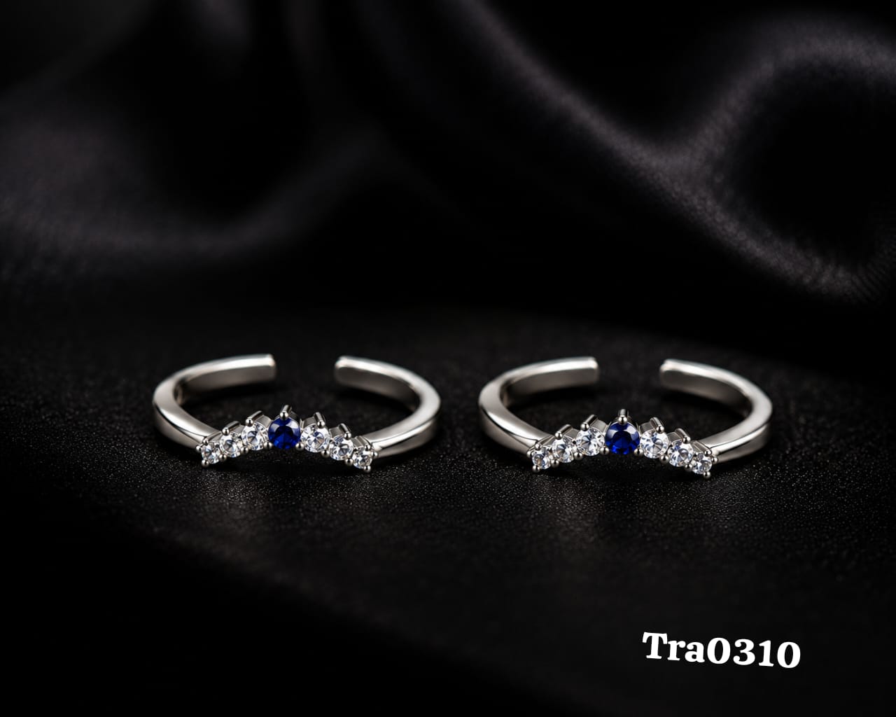 Sterling Silver dark stone Toe Rings