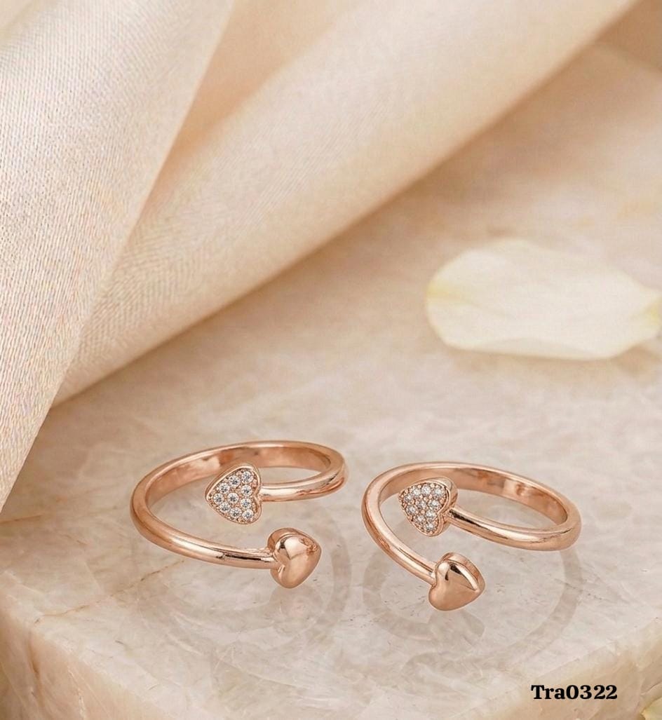 Heart embellished Sterling Silver Toe Rings