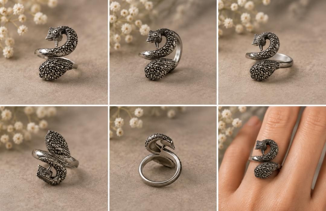 The Marcasite Fox Bypass Ring