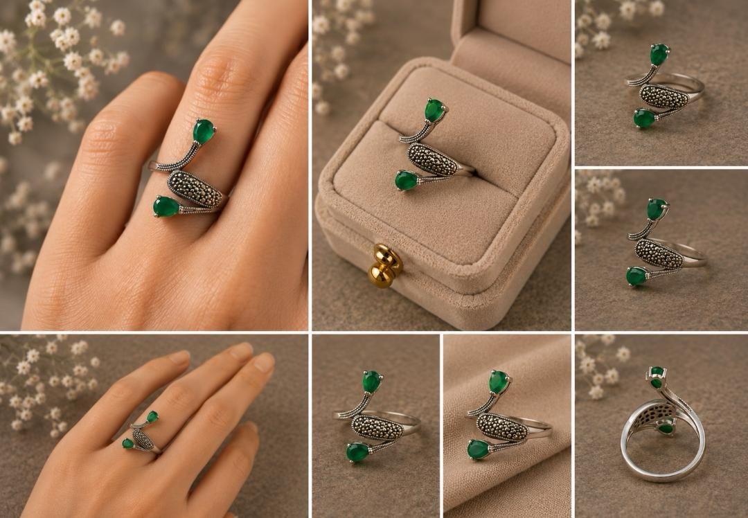 The Emerald Green Bypass Ring