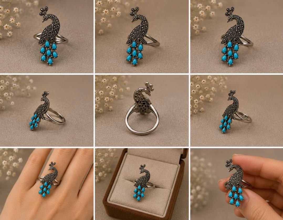 Majestic Turquoise Peacock Ring