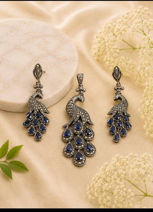 Majestic Marcasite Peacock Set