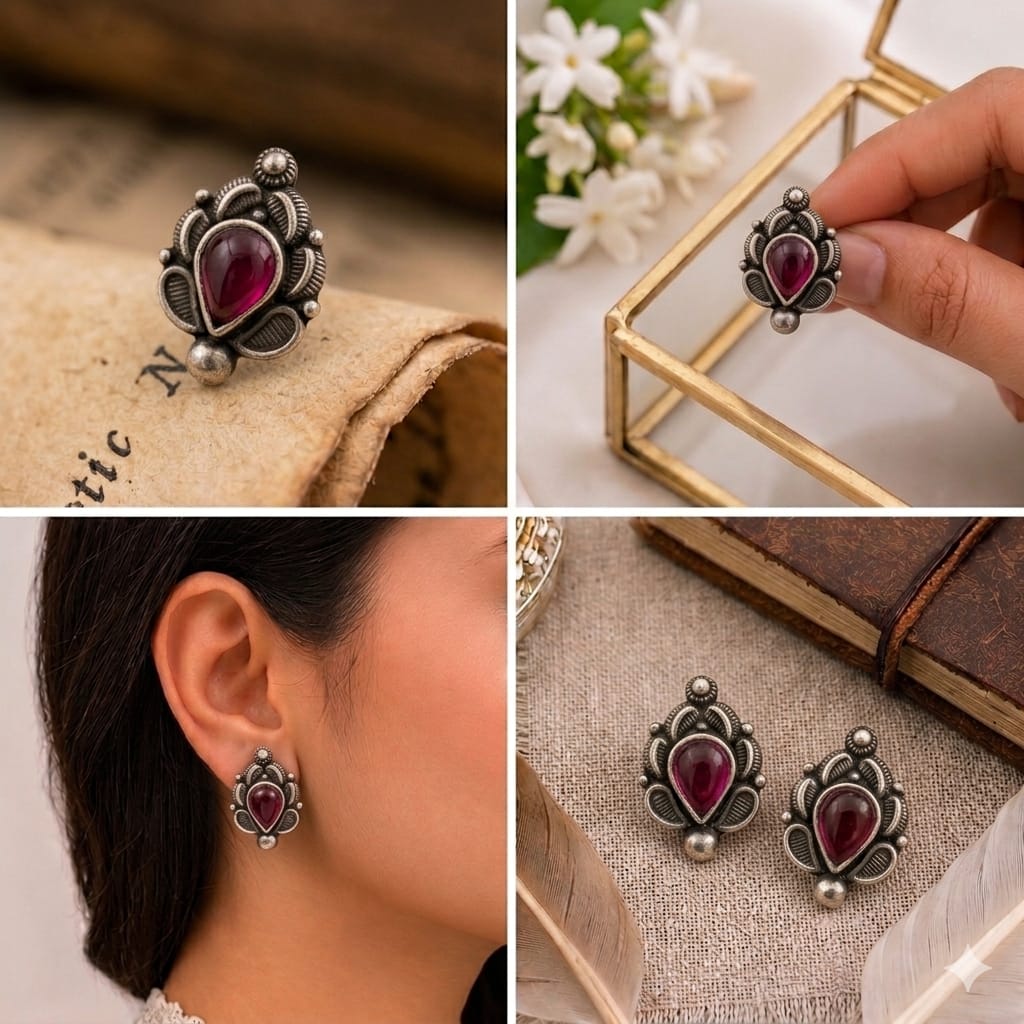 Sterling Silver Gemstone Studs