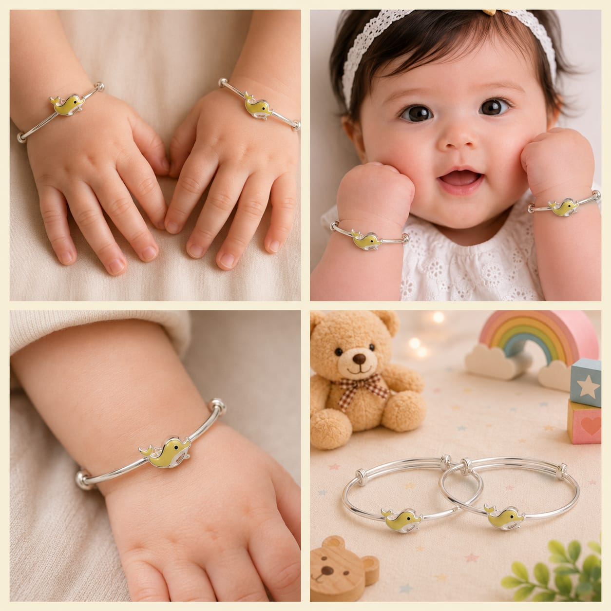 Dolphin Charm 92.5 Sterling Silver Kada Set