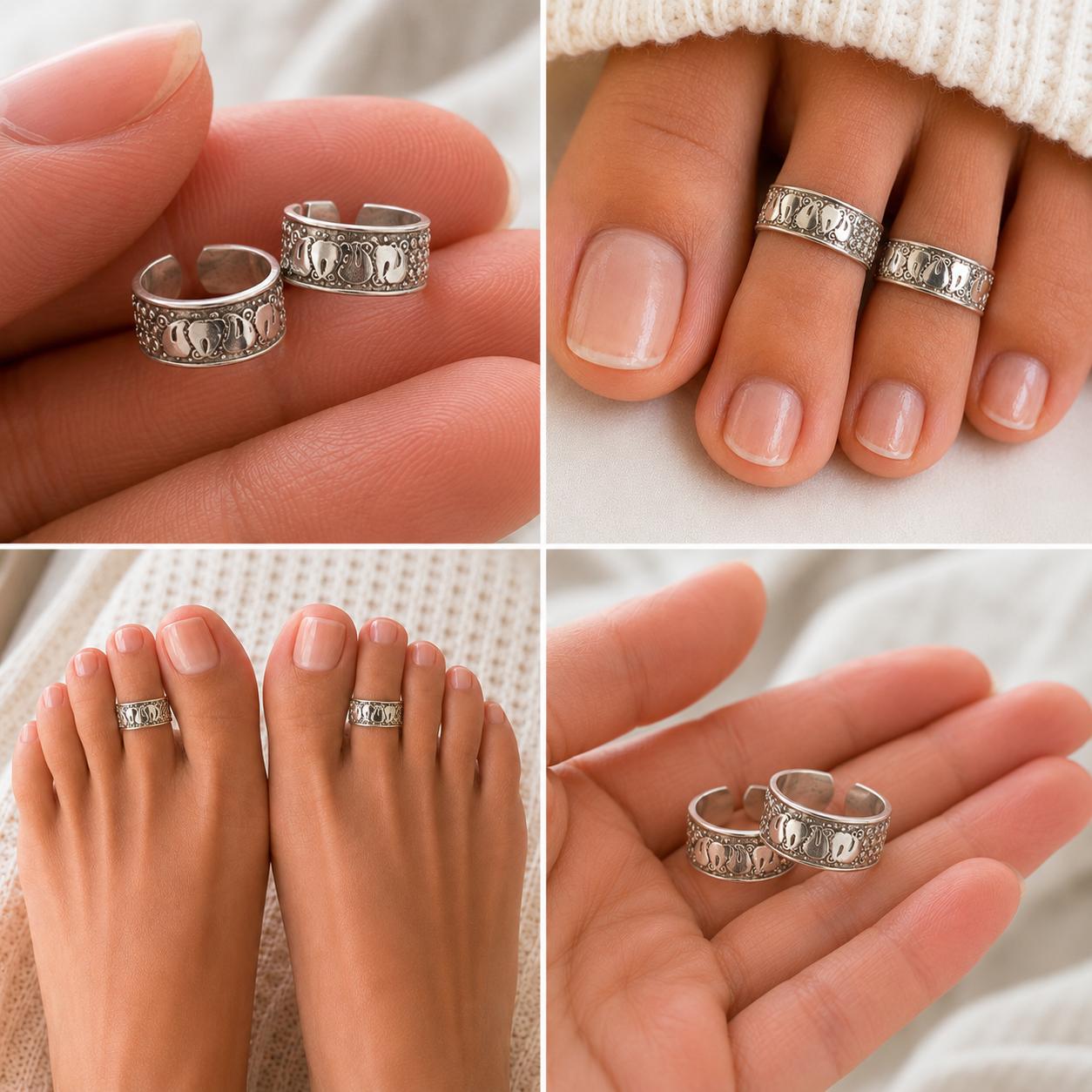 Elegant 92.5 Sterling Silver Toe Rings