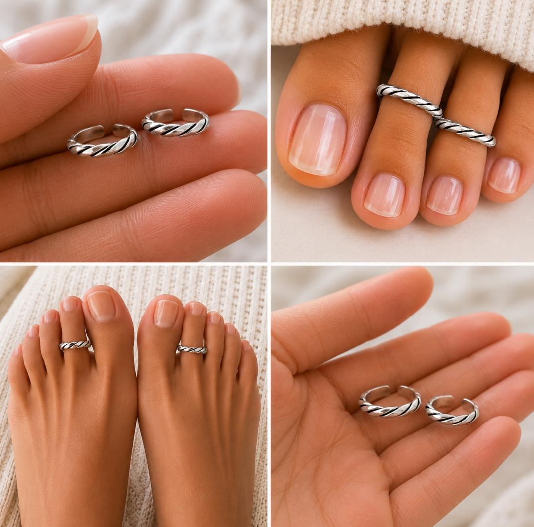 Elegant 92.5 Sterling Silver Toe Rings